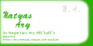 matyas ary business card